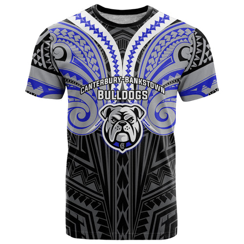 Custom Canterbury-Bankstown Bulldogs T Shirt Bulldog Warrior Polynesia Islander Rugby Mascot