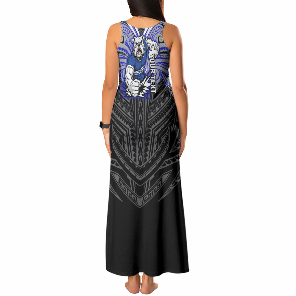 Custom Canterbury-Bankstown Bulldogs Tank Maxi Dress Bulldog Warrior Polynesia Islander Rugby Mascot