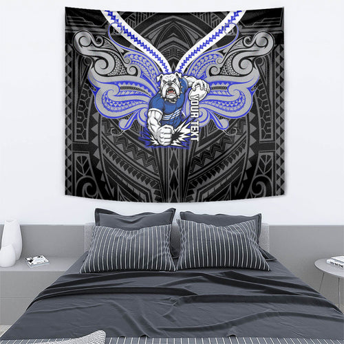 Custom Canterbury-Bankstown Bulldogs Tapestry Bulldog Warrior Polynesia Islander Rugby Mascot