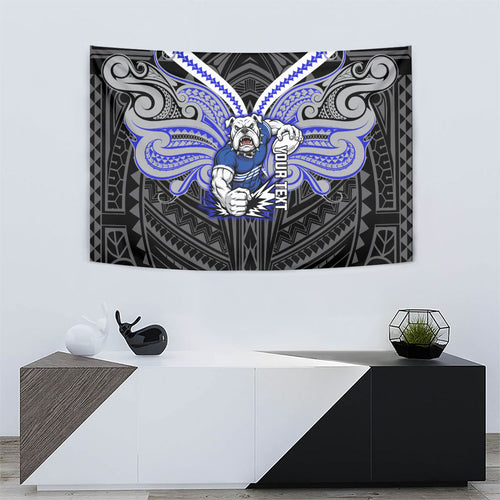 Custom Canterbury-Bankstown Bulldogs Tapestry Bulldog Warrior Polynesia Islander Rugby Mascot