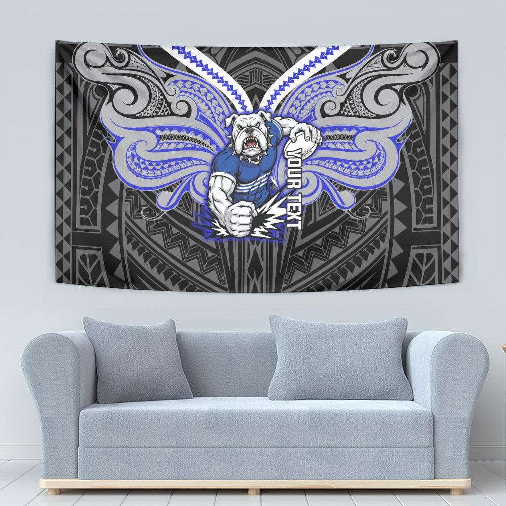 Custom Canterbury-Bankstown Bulldogs Tapestry Bulldog Warrior Polynesia Islander Rugby Mascot