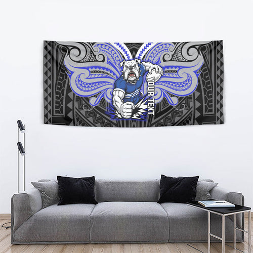 Custom Canterbury-Bankstown Bulldogs Tapestry Bulldog Warrior Polynesia Islander Rugby Mascot