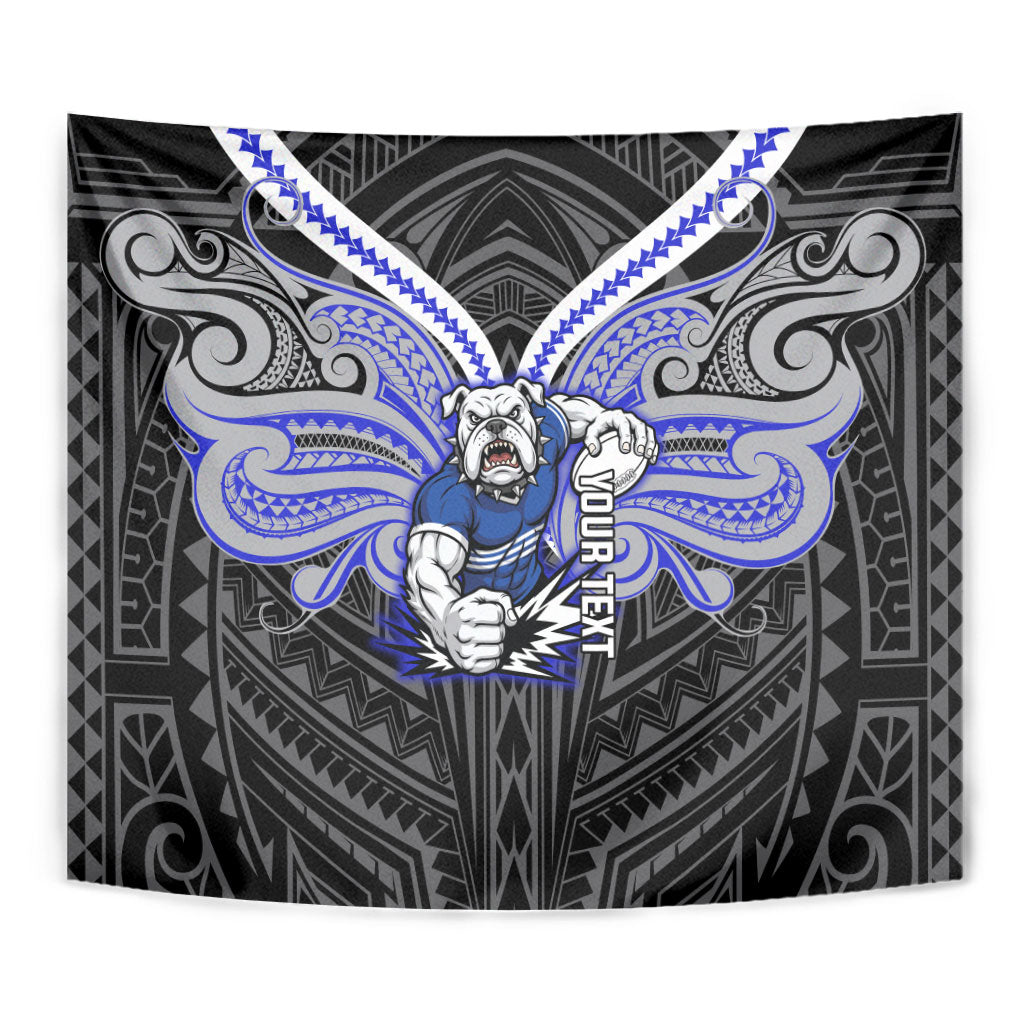 Custom Canterbury-Bankstown Bulldogs Tapestry Bulldog Warrior Polynesia Islander Rugby Mascot
