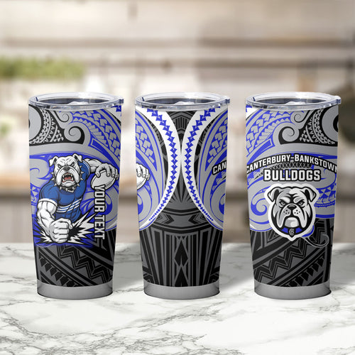 Custom Canterbury-Bankstown Bulldogs Tumbler Cup Bulldog Warrior Polynesia Islander Rugby Mascot