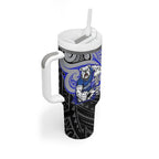 Custom Canterbury-Bankstown Bulldogs Tumbler With Handle Bulldog Warrior Polynesia Islander Rugby Mascot