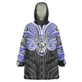 Custom Canterbury-Bankstown Bulldogs Wearable Blanket Hoodie Bulldog Warrior Polynesia Islander Rugby Mascot