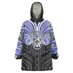 Custom Canterbury-Bankstown Bulldogs Wearable Blanket Hoodie Bulldog Warrior Polynesia Islander Rugby Mascot