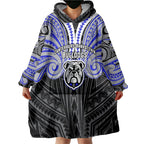 Custom Canterbury-Bankstown Bulldogs Wearable Blanket Hoodie Bulldog Warrior Polynesia Islander Rugby Mascot
