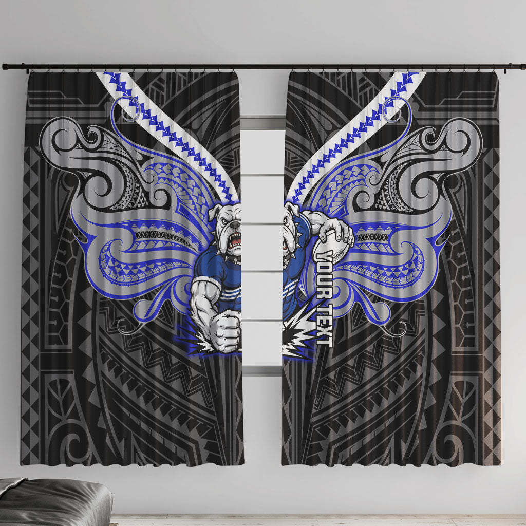 Custom Canterbury-Bankstown Bulldogs Window Curtain Bulldog Warrior Polynesia Islander Rugby Mascot