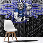 Custom Canterbury-Bankstown Bulldogs Window Curtain Bulldog Warrior Polynesia Islander Rugby Mascot