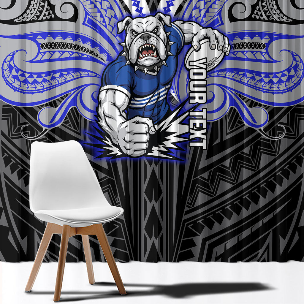 Custom Canterbury-Bankstown Bulldogs Window Curtain Bulldog Warrior Polynesia Islander Rugby Mascot
