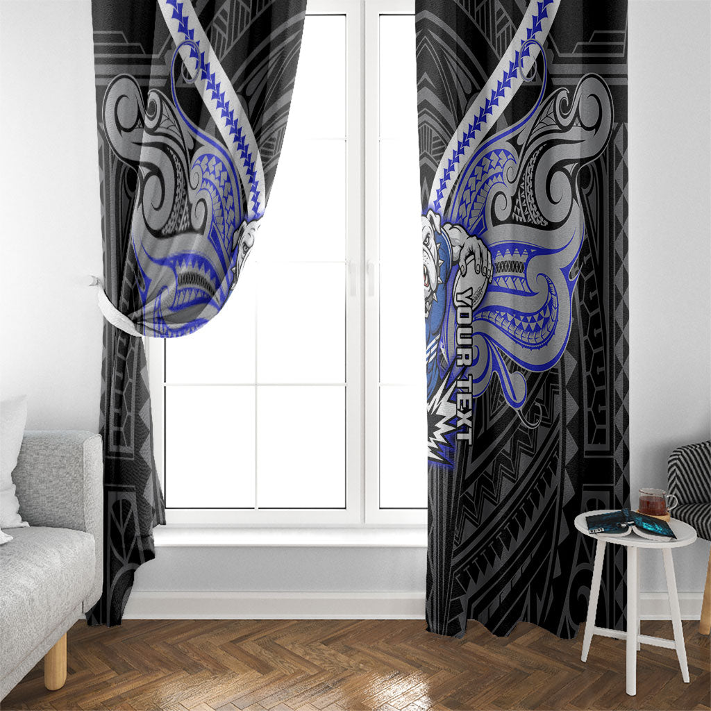 Custom Canterbury-Bankstown Bulldogs Window Curtain Bulldog Warrior Polynesia Islander Rugby Mascot