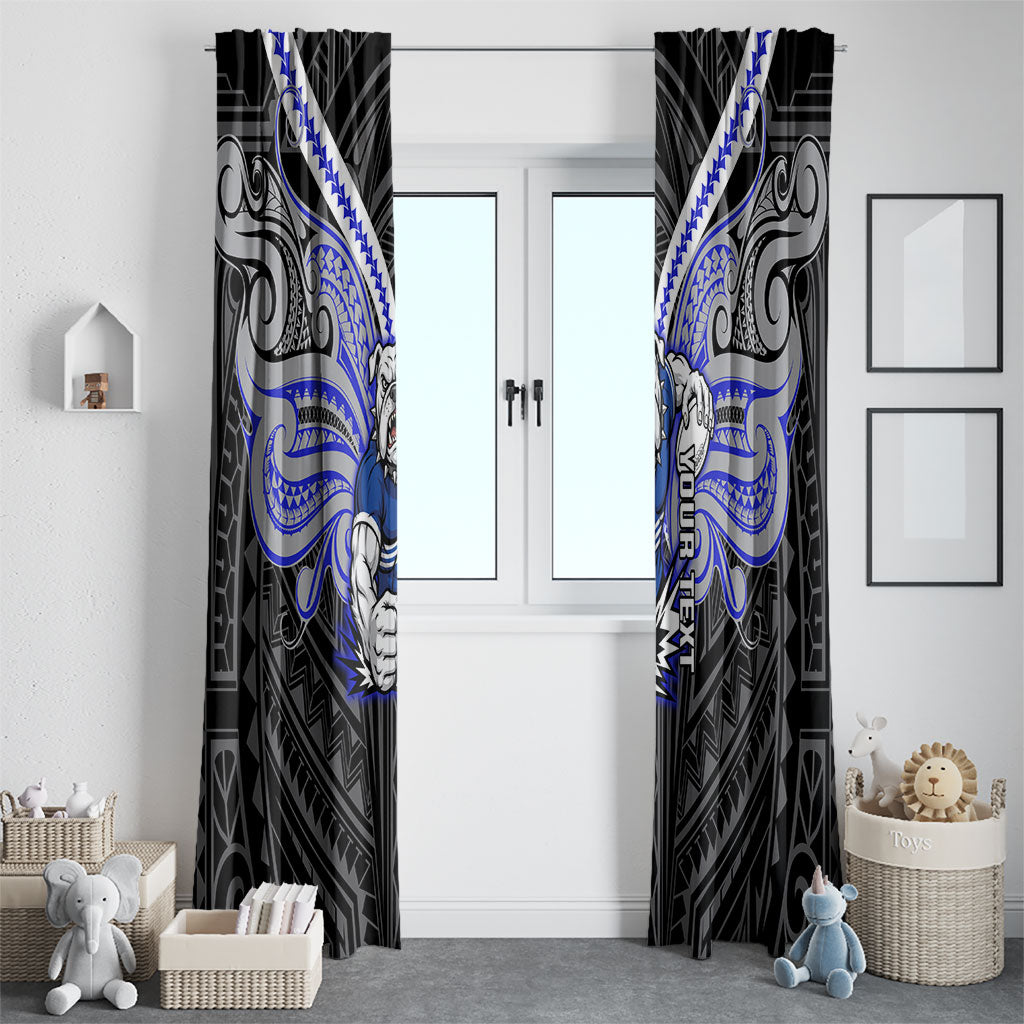 Custom Canterbury-Bankstown Bulldogs Window Curtain Bulldog Warrior Polynesia Islander Rugby Mascot