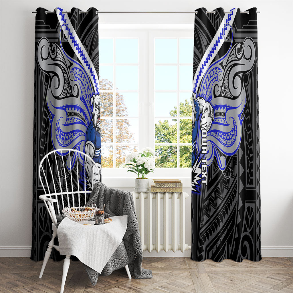 Custom Canterbury-Bankstown Bulldogs Window Curtain Bulldog Warrior Polynesia Islander Rugby Mascot