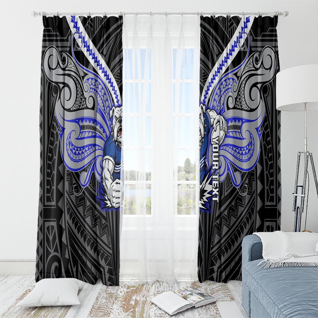 Custom Canterbury-Bankstown Bulldogs Window Curtain Bulldog Warrior Polynesia Islander Rugby Mascot