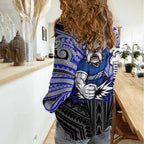 Custom Canterbury-Bankstown Bulldogs Women Casual Shirt Bulldog Warrior Polynesia Islander Rugby Mascot