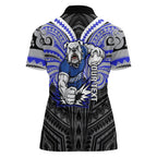Custom Canterbury-Bankstown Bulldogs Women Polo Shirt Bulldog Warrior Polynesia Islander Rugby Mascot