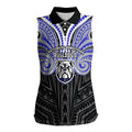 Custom Canterbury-Bankstown Bulldogs Women Sleeveless Polo Shirt Bulldog Warrior Polynesia Islander Rugby Mascot