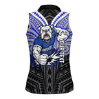 Custom Canterbury-Bankstown Bulldogs Women Sleeveless Polo Shirt Bulldog Warrior Polynesia Islander Rugby Mascot