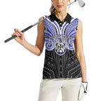 Custom Canterbury-Bankstown Bulldogs Women Sleeveless Polo Shirt Bulldog Warrior Polynesia Islander Rugby Mascot