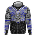 Custom Canterbury-Bankstown Bulldogs Zip Hoodie Bulldog Warrior Polynesia Islander Rugby Mascot