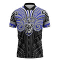 Custom Canterbury-Bankstown Bulldogs Zipper Polo Shirt Bulldog Warrior Polynesia Islander Rugby Mascot