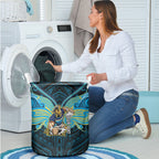 Custom Gold Coast Titans Laundry Basket Titan Warrior Polynesia Islander Rugby Mascot