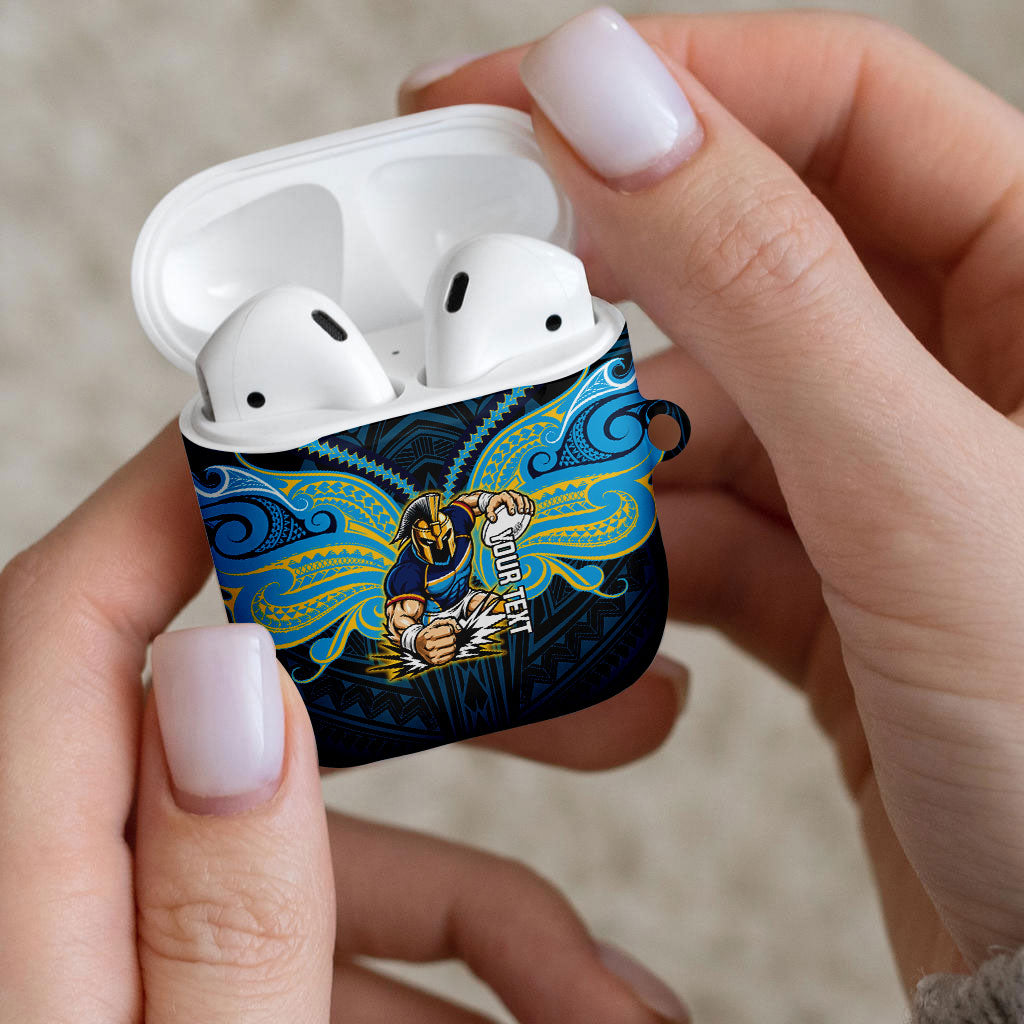 Custom Gold Coast Titans AirPods Case Titan Warrior Polynesia Islander Rugby Mascot