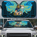 Custom Gold Coast Titans Auto Sun Shade Titan Warrior Polynesia Islander Rugby Mascot