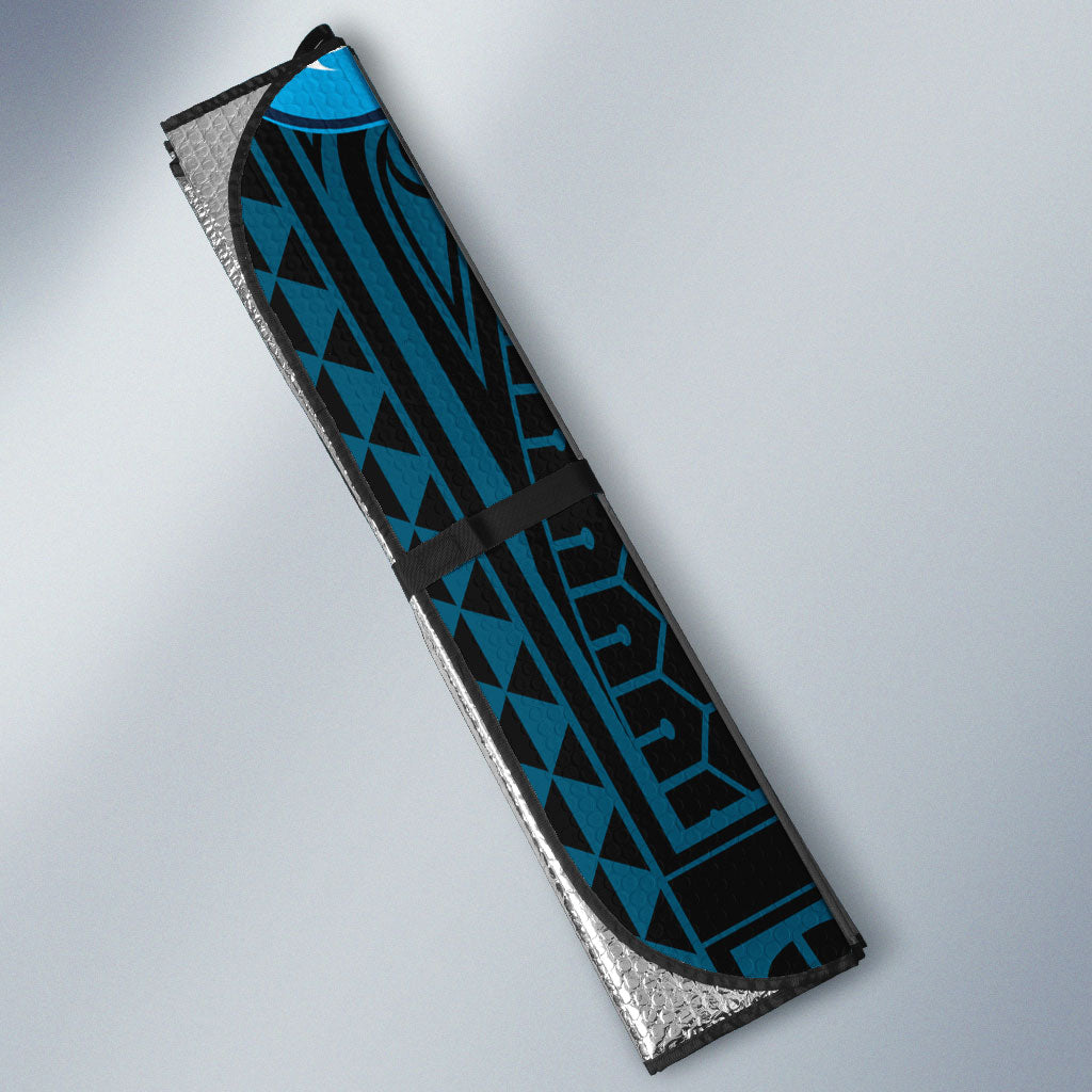 Custom Gold Coast Titans Auto Sun Shade Titan Warrior Polynesia Islander Rugby Mascot