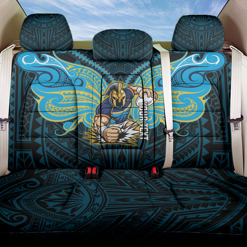Custom Gold Coast Titans Back Car Seat Cover Titan Warrior Polynesia Islander Rugby Mascot