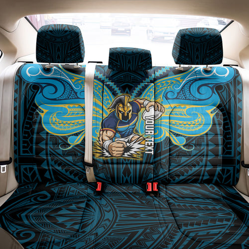 Custom Gold Coast Titans Back Car Seat Cover Titan Warrior Polynesia Islander Rugby Mascot