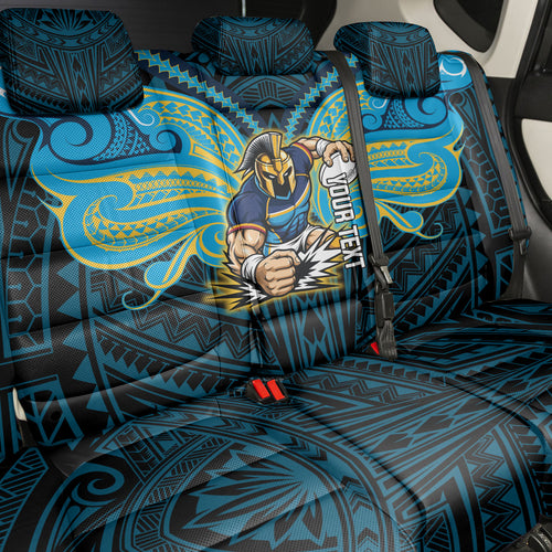 Custom Gold Coast Titans Back Car Seat Cover Titan Warrior Polynesia Islander Rugby Mascot