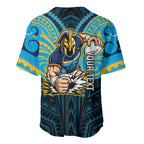 Custom Gold Coast Titans Baseball Jersey Titan Warrior Polynesia Islander Rugby Mascot