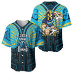 Custom Gold Coast Titans Baseball Jersey Titan Warrior Polynesia Islander Rugby Mascot