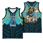 Custom Gold Coast Titans Basketball Jersey Titan Warrior Polynesia Islander Rugby Mascot
