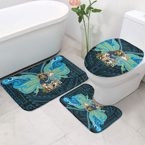 Custom Gold Coast Titans Bathroom Set Titan Warrior Polynesia Islander Rugby Mascot