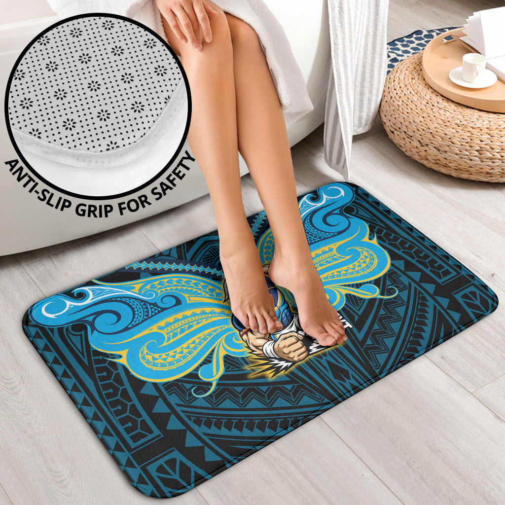 Custom Gold Coast Titans Bathroom Set Titan Warrior Polynesia Islander Rugby Mascot
