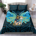 Custom Gold Coast Titans Bedding Set Titan Warrior Polynesia Islander Rugby Mascot