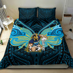 Custom Gold Coast Titans Bedding Set Titan Warrior Polynesia Islander Rugby Mascot