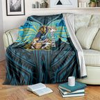 Custom Gold Coast Titans Blanket Titan Warrior Polynesia Islander Rugby Mascot