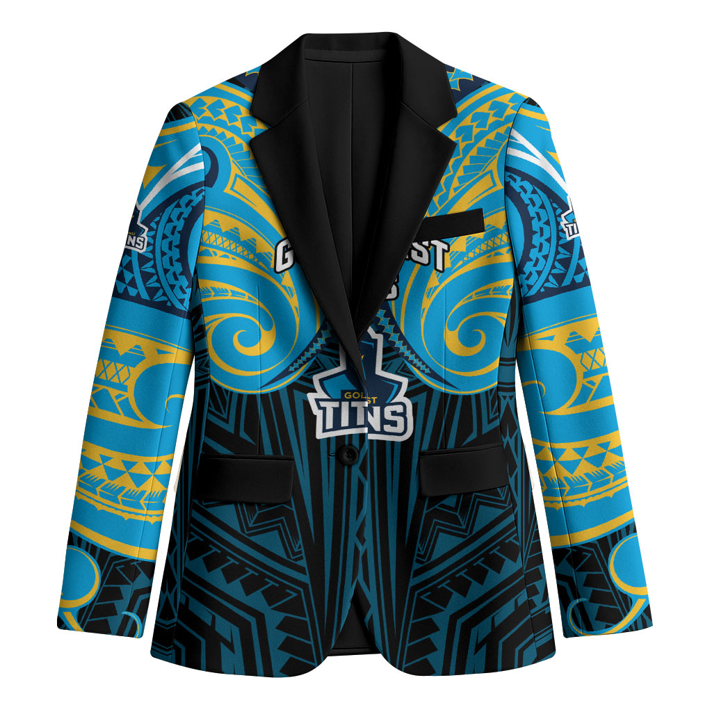 Custom Gold Coast Titans Blazer Titan Warrior Polynesia Islander Rugby Mascot
