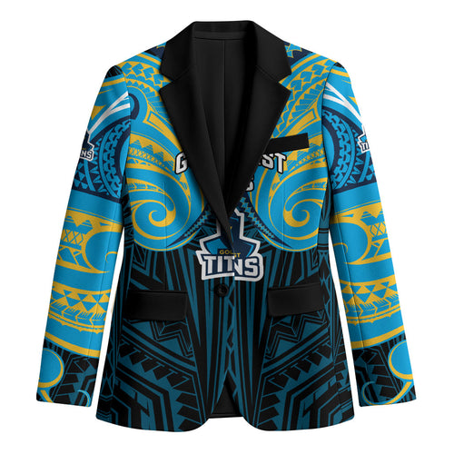 Custom Gold Coast Titans Blazer Titan Warrior Polynesia Islander Rugby Mascot
