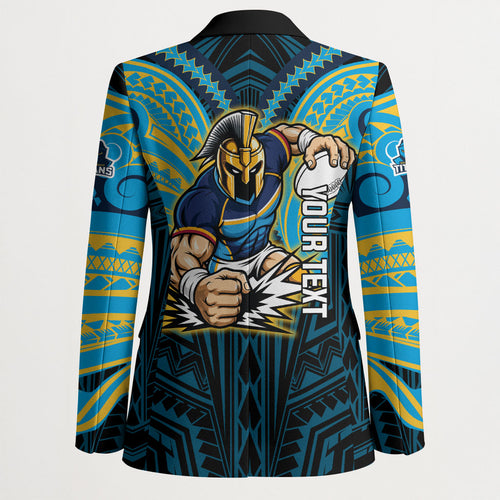 Custom Gold Coast Titans Blazer Titan Warrior Polynesia Islander Rugby Mascot