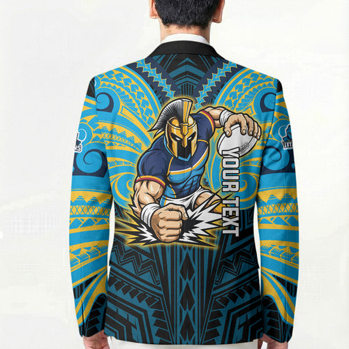 Custom Gold Coast Titans Blazer Titan Warrior Polynesia Islander Rugby Mascot