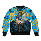 Custom Gold Coast Titans Bomber Jacket Titan Warrior Polynesia Islander Rugby Mascot