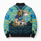 Custom Gold Coast Titans Bomber Puffer Jacket Titan Warrior Polynesia Islander Rugby Mascot