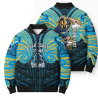 Custom Gold Coast Titans Bomber Puffer Jacket Titan Warrior Polynesia Islander Rugby Mascot