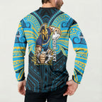 Custom Gold Coast Titans Button Sweatshirt Titan Warrior Polynesia Islander Rugby Mascot