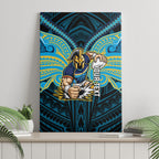 Custom Gold Coast Titans Canvas Wall Art Titan Warrior Polynesia Islander Rugby Mascot